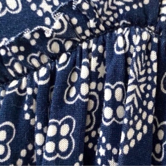 JUICY COUTURE Navy Blue & White Paisley Ruffle Sleeve Dress - Size P - Picture 4 of 16